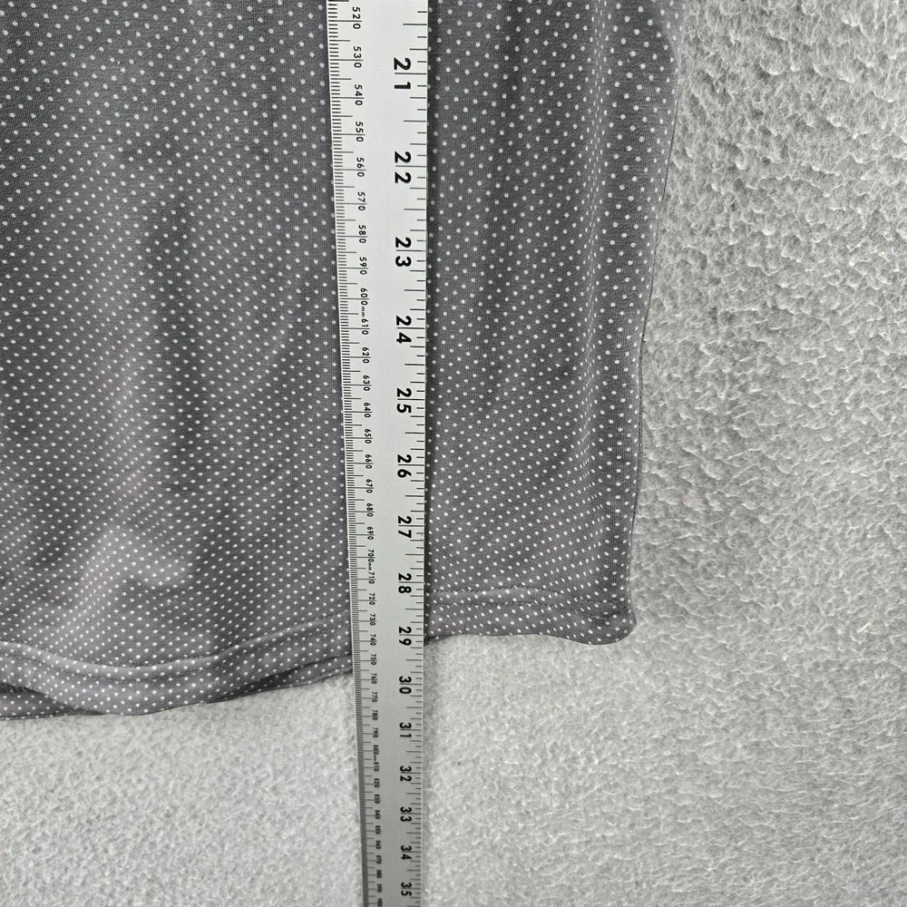 BYLT Men Polo XL Gray Polka‎ Dot Drop Cut Polo Button Short Sleeve